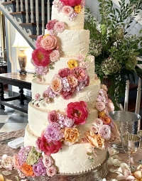 bright floral cake